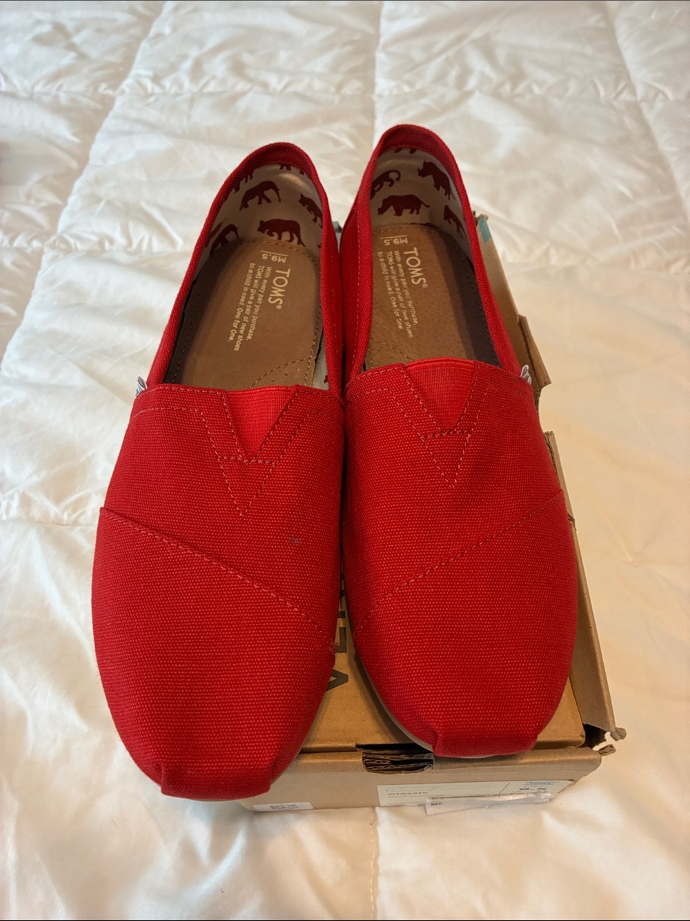 Toms Red Canvas Slip-On Shoes - The Venice Collection - NWT